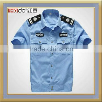 CUSTOM BLUE COLOR SHORT SLEEVE SECURITY PERSONNEL WORK SHIRT