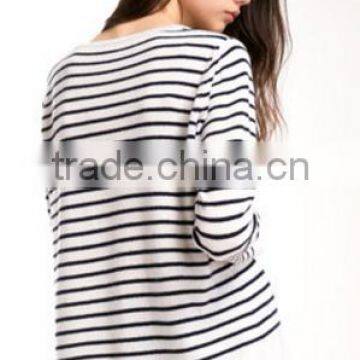 Hot Sale Ladies Winter Striped Thin Pullover Sweater With Lowest Price photo-4