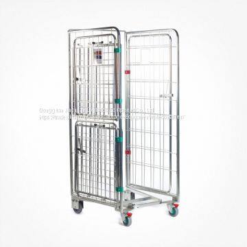 Industrial Logistics Equipment Metal Foldable Roll Cage Trolleys