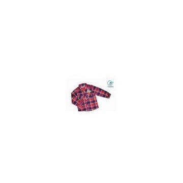 Flannel Long Sleeve Red and Blue Causal Kids Plaid Check Shirts