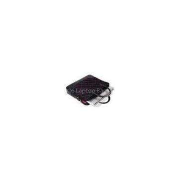 Black Slim Twill 15.6 Womens Designer Laptop Carrybag with Detachable Shoulder Strap
