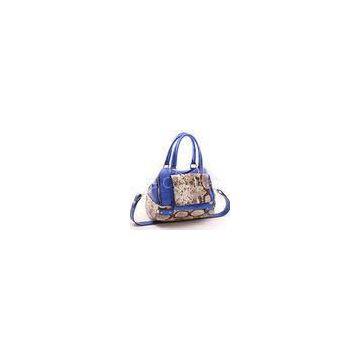 Blue Genuine Leather Animal Print Handbags , Adjustable Shoulder Strap