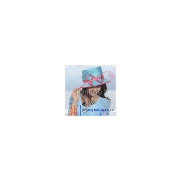 Natural summer Womens Straw Hat With Bowknot / Feather Fascinator