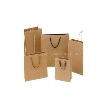 Customizable Brown Kraft Paper Cotton Nylon String Carrier Paper Bags Can Print LOGO