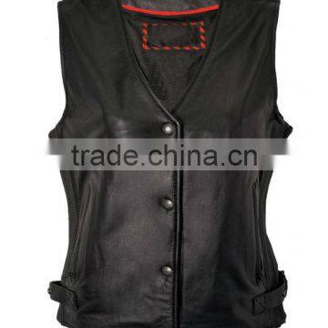 High Quality Genuine Sheep Skin Ladies Fashion Leather WAISTCOAT For Winter