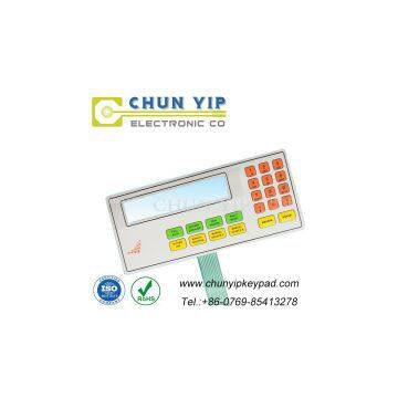 membrane switch keypad with clear lcd window display
