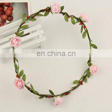 FG-0013 wholesale bridal wedding artificial wicker flower garland/ flower head wreath