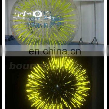 2015 hot sale PVC or TPU inflatable shining zorb ball/inflatable roller with light