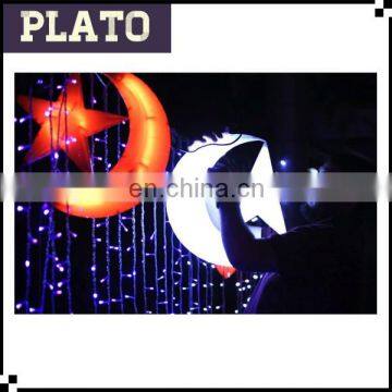 Moon and star shaped inflatable cartoon item for christmas decoratoin