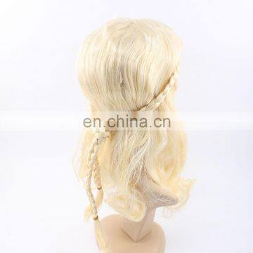 Golden Hair Braid Wigs European and American Girl Wigs photo-3