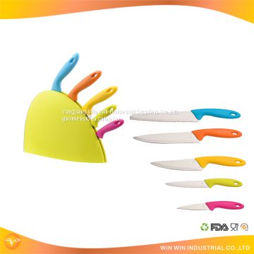 5pcs cutting board plastic handle kitchen knife,chefs knives