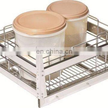 Modular Kitchen Stainless Steel Grain Trolley Pull Out