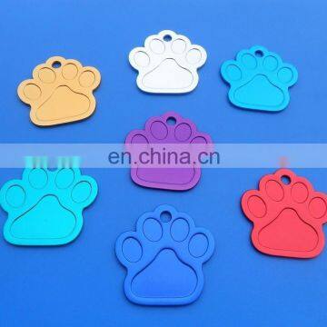 38mm Paw Anodized Aluminum Dog Tags Blank Various colors