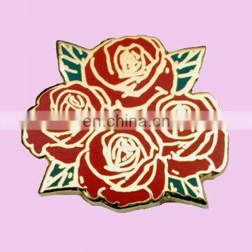 custom golden rose fashion flower lapel pin