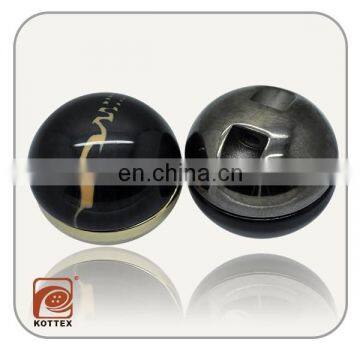 Fancy ECO Free Brown Rod Horn Resin Button Top + Plastic Shank Bottom For Coat, Plating Sewing Button