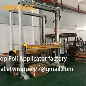 Automatic Pallet Stretch Wrapper With Top Foil Applicator Top Sheet Dispenser For The Top Film Cover photo-3