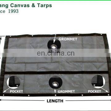 Dump Tarp With 2 Pockets & Grommets on 2 Sides- Black Mesh photo-4