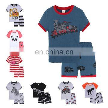 Baby Boys and Girls Dinosaur Print Outfits Children Stripe Top+shorts 2pcs Summer Body Suit Kids Clothing Sets photo-6