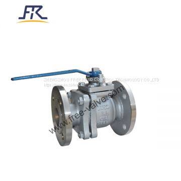 2PC Carbon Steel Wcb Fluorine Lining Flanged  Ball Valve