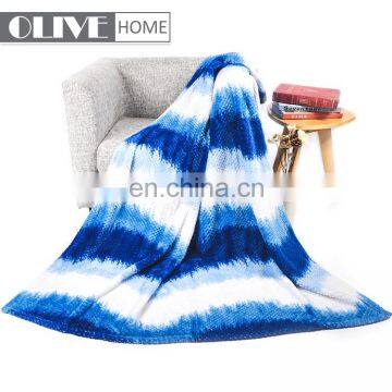 High Quality Knitted 100% Polyester Super Soft Ombre Jacquard Flannel Fleece Blanket photo-2