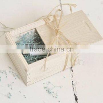 Natural color unfinished small wooden usb keepsake box accept OEM                        
                                                Quality Choice