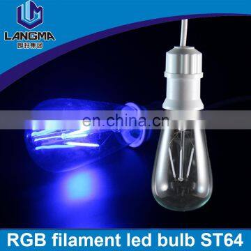 E27 Base ST64 Led Bulb Filament ST64 B22 Led Filament Bulb ST64 Rgb Led Colors Light E26 photo-5