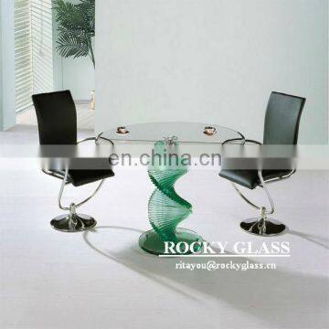 Extension tempered glass round dining table