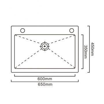 Guangdong Dongyuan Kitchenware 650×450×225mm POSCO SUS304 Stainless Steel Single Bowl Overmount Handmade PVD Kitchen Sink (DY-D6545HJ) photo-2