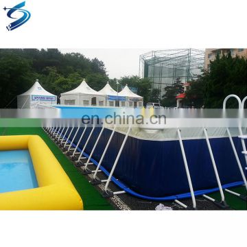 Outdoor Rectangular Water Pool Home Large Steel Metal Frame Swimming Pool Ground