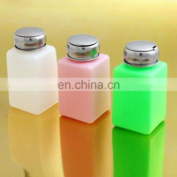 Stainless Steel Nail Art Liquid Alcohol Press Empty Bottle Portable Acrylic Gel Polish Cleaner Remover Dispenser