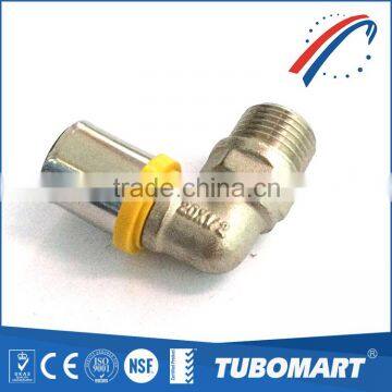 90degree male / equal / female Pipe elbow brass elbow fittings used for floor heating