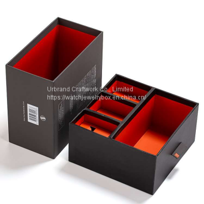 Csutom logo drawer box gift box with compartments design.