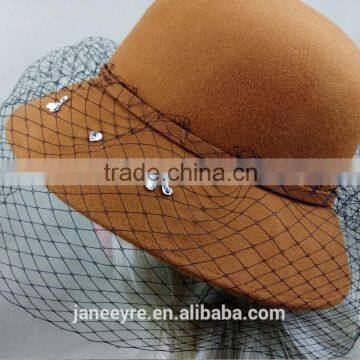 New Design Fashion Veiling Women's Hat Made of 100% Wool Felt Hat photo-5