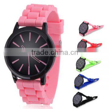 fashion silicone jelly candy wrist watch 2014