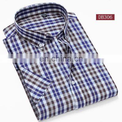 Classic Simple Men's Casual Cotton Plaid Shirt Boys Fashion Brand Wild Check Short Sleeve Shirt Plus Size Clothes photo-4