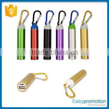 Factory sale Aluminum mini battery power bank charger with Carabiner