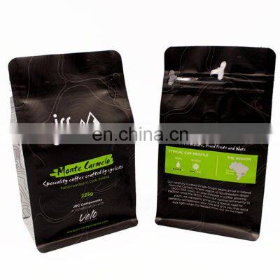 Logo Printed Customized Recyclable Eco Resealable Degassing Valve For Coffee Bag Ziplock Zipper Coffee Bean Packaging Bags