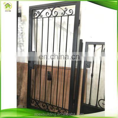 Unique Double Wrought Iron Glass Front Door With Arch Top