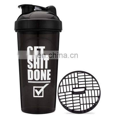 2021 new trendy water proof  bpa free fashionable plastic protein custom logo gym gym protein shaker bottle for protein