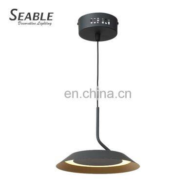 High Performance Decoration Acrylic Living Room Indoor Modern Ash Black Matte Gold LED Pendant Lamp