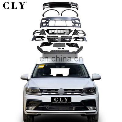 CLY Car Bumpers For VW Tiguan Facelift R line Body kits front car bumper with grill front wheel arch rear diffuser tips