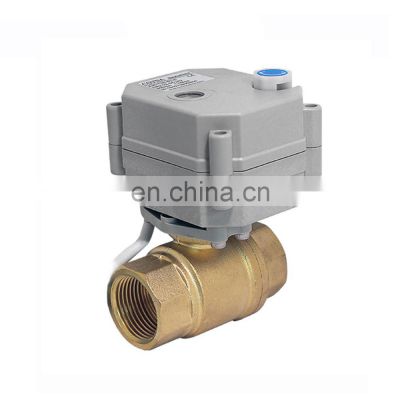 110V 2 Way DN15 1/2 inch Motorized Electric Threaded Mini Ball Valve Brass Electric Actuator Ball Valve