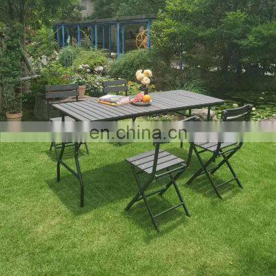 Portable Outdoor Patio Furniture Rectangular Plastic Foldable Banquet Catering Bbq Camping Picnic Folding Table photo-5