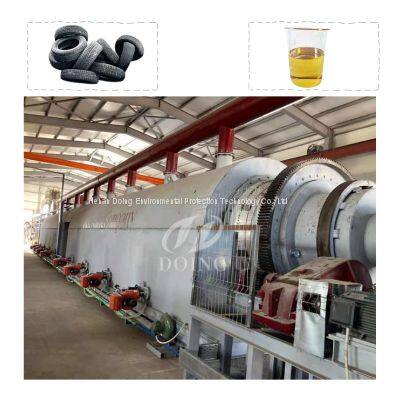 China manufacturer Waste Car tires pyrolysis plant for fuel oil carbon powder machine 2t per day pyrolysis plant