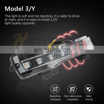 2021 2022 Model 3 Sr+ Yellow Fog Lights For Tesla Model 3 Standard Range Plus Model Y Front Led Fog Light With Turn Signal photo-2