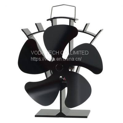 Voda Upgraded 5-Blade Wood Stove Fan Heat Powered Eco-friendly Fireplace Fan Circulating Warm Air Stove Fan