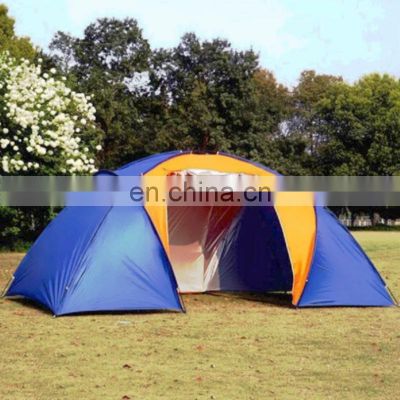 Hot Sale 3 Colors 4-6 Person Double Layer Waterproof Camping Tent Two Bedrooms Big Space Tent For Hiking Familiy Party Travelin