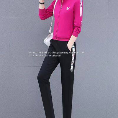 Sports Suit Women's Spring And Autumn Women's Casual Suit Stand-Up Collar Sweater Women's Running Two-Piece Set photo-5