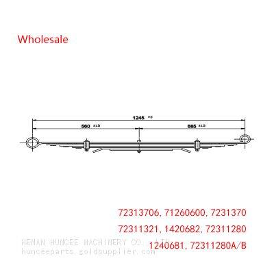 72313706, 71260600, 7231370, 72311321, 1420682, 72311280, 1240681, 72311280A/B For SCANIA Front Axle Leaf Spring Wholesale