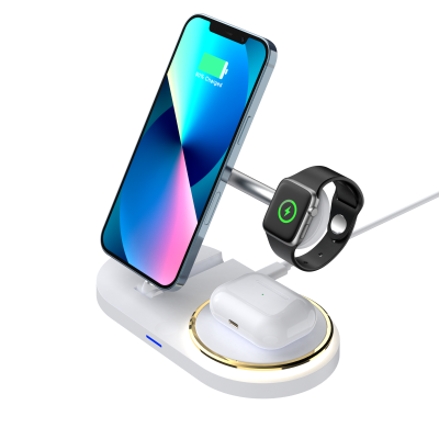 Multifunction 4 in 1 fast wireless charging station bedroom table lamp station eye protection lamp wireless charger station